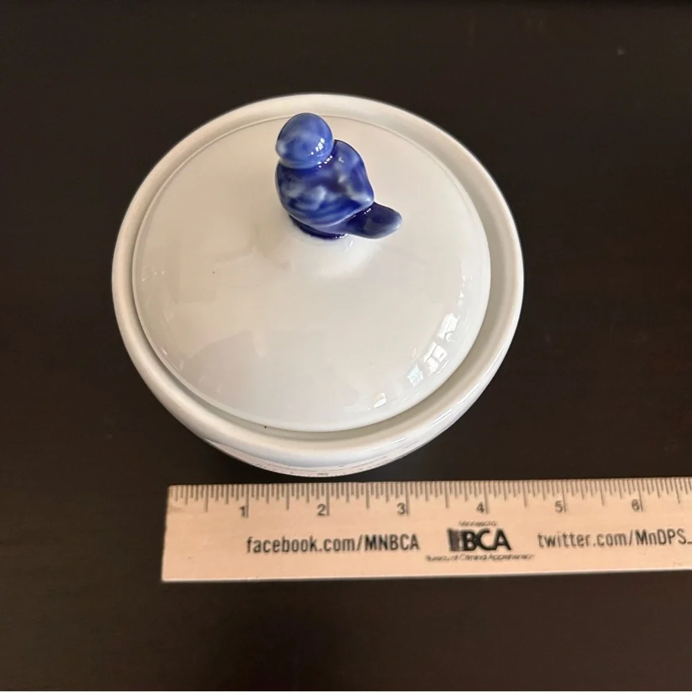 Vintage B.I.A. Cordon Bleu Cream & Sugar Set  Blue Bird Accents White porcelain